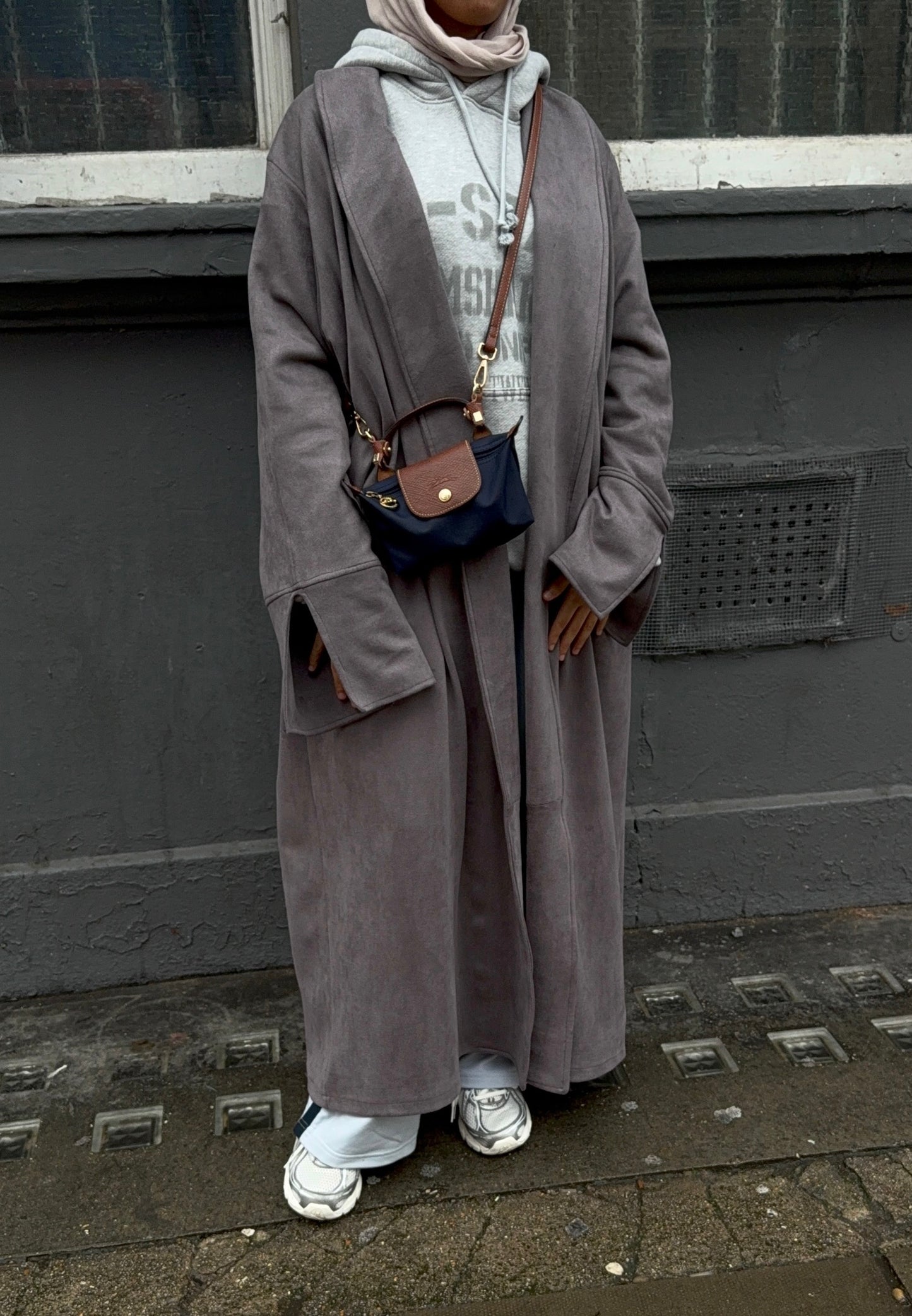 SUEDE ABAYA COAT | GREY (LIMITED EDITION)
