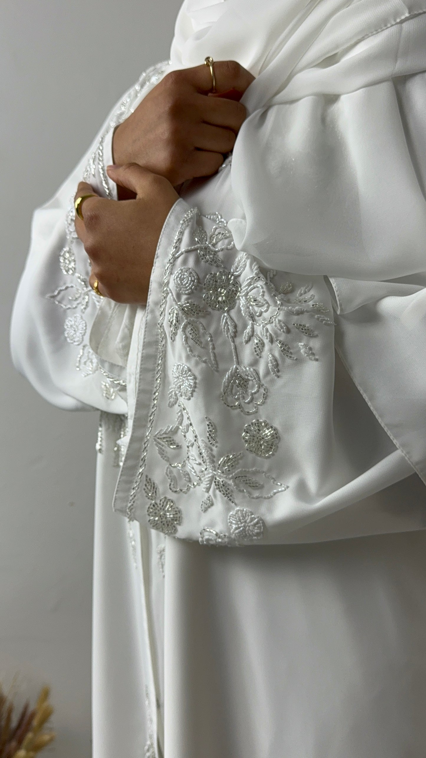 Safiya | صفية – White Engagement Abaya