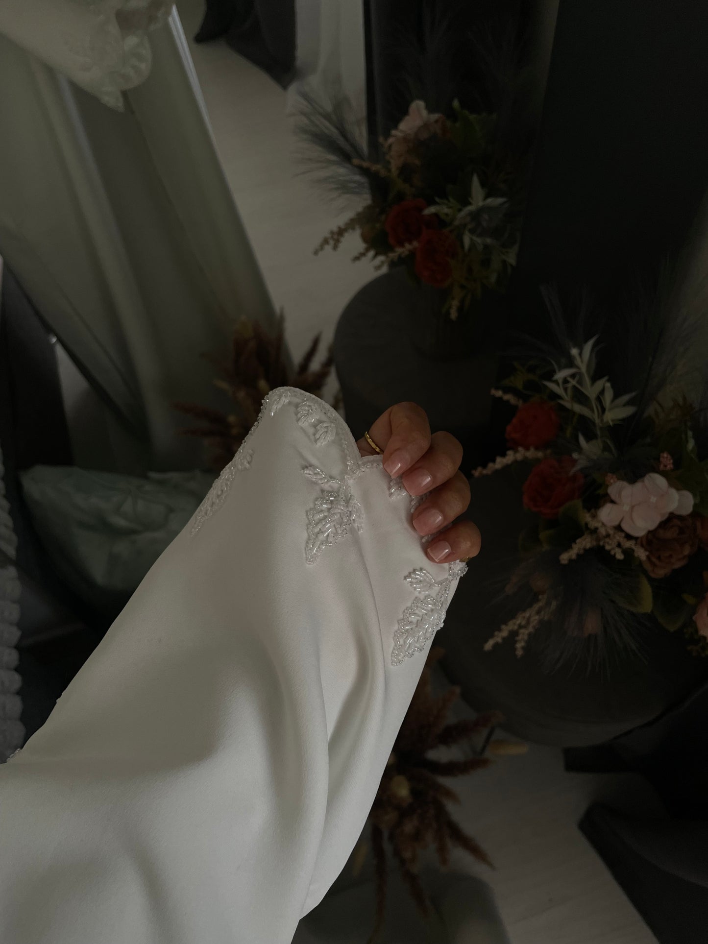 Fatima | فاطمة-White engagement Abaya
