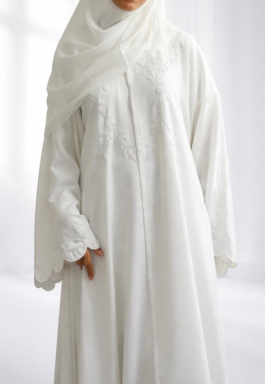 Fatima | فاطمة-White engagement Abaya
