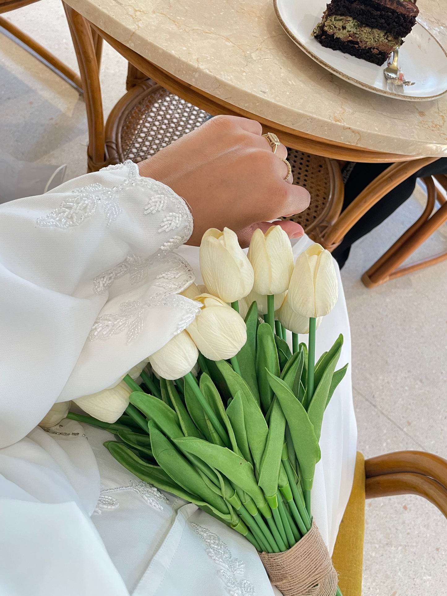 Fatima | فاطمة-White engagement Abaya