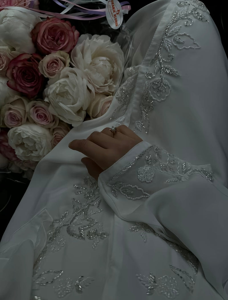 Safiya | صفية – White Engagement Abaya